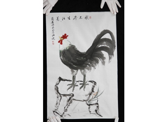 书画家杜莉芳老师手画公鸡